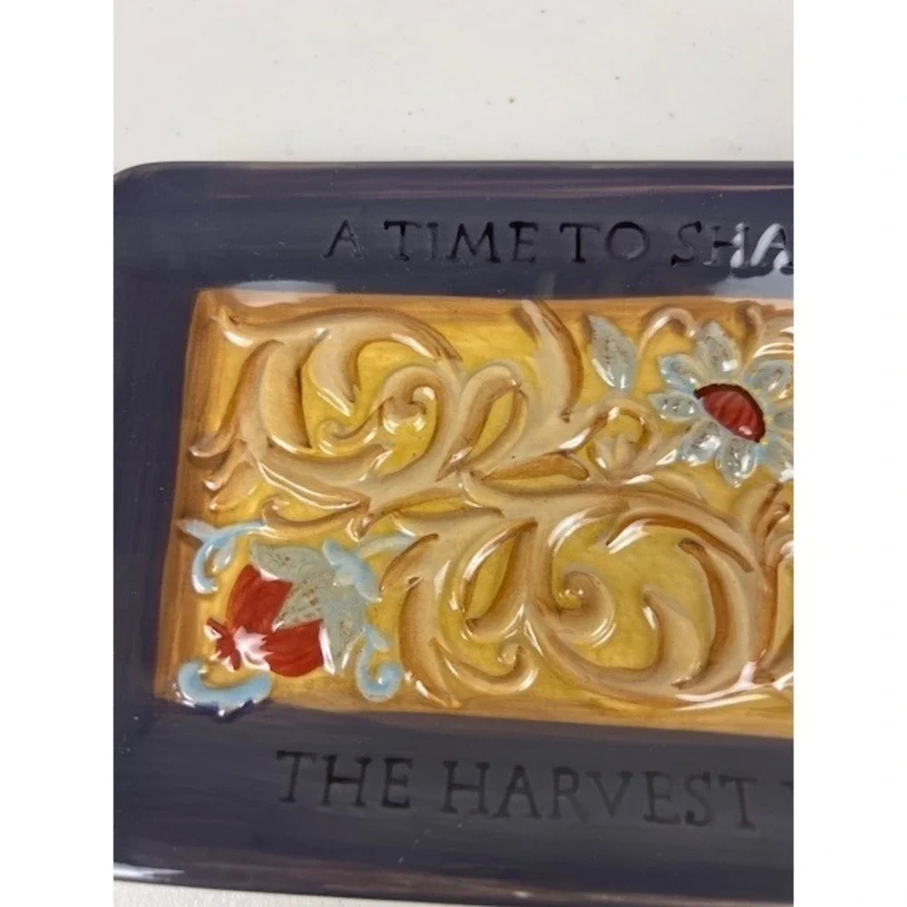 Amscan Harvest Sentiment‎ Ceramic Serving Kitchen Trinket Wall Hanging Tray